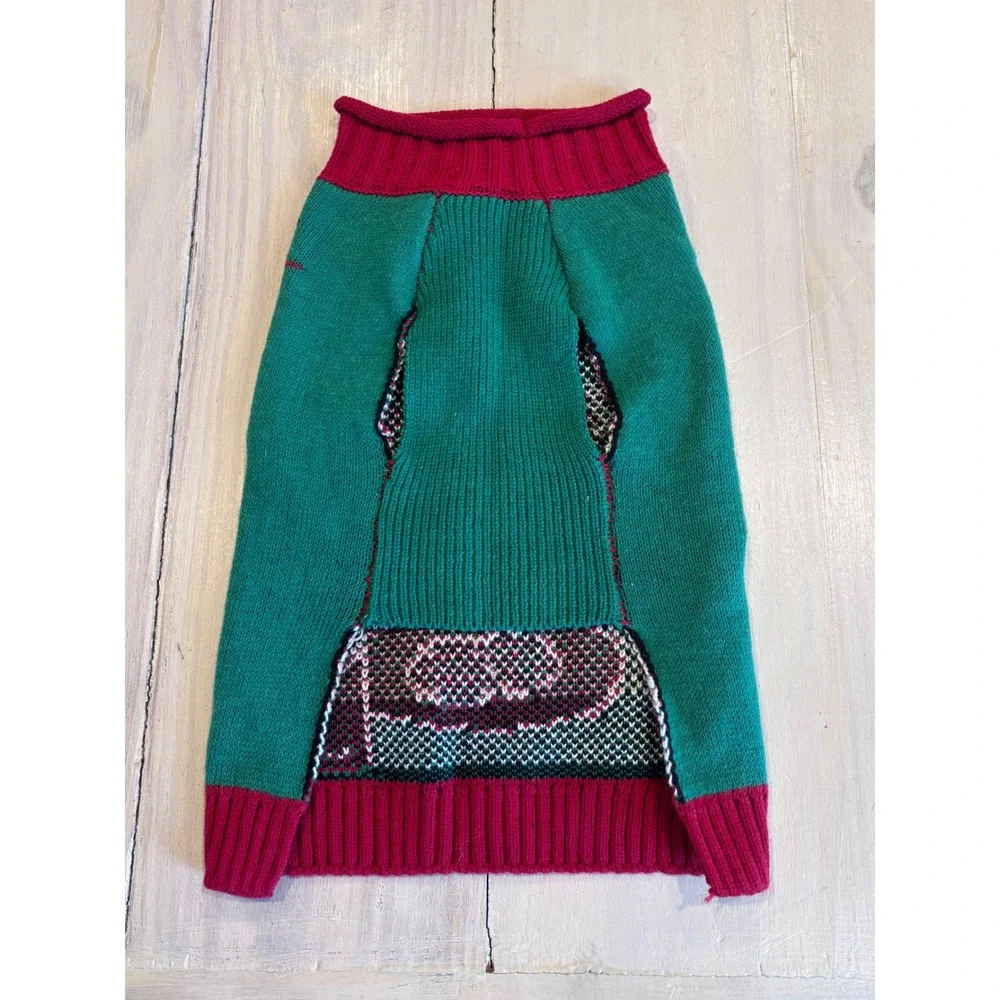 Ugly Christmas Sweater Pug Santa Cookies Light Up Pet Dog Sweater Green Red Med
